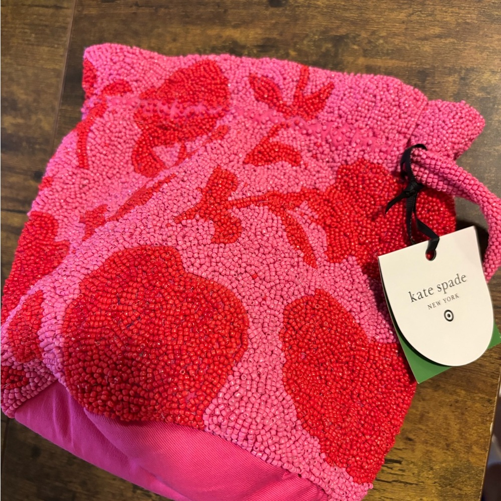 Kate Spade New York x Target Classic Rose Drawstring Bucket Beaded Bag